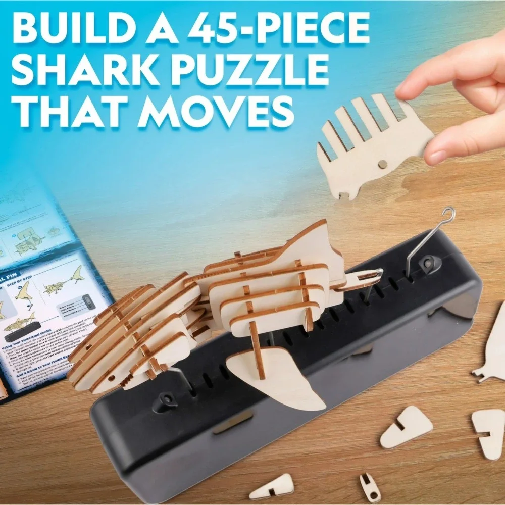 National Geographic Motorized Shark Model 3D Puzzle 45 Pieces 3D STEM Learning